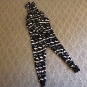 Fleece hooded onesie with animal ears